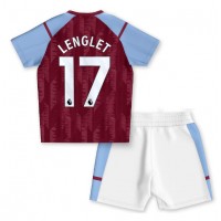 Camisa de Futebol Aston Villa Clement Lenglet #17 Equipamento Principal Infantil 2023-24 Manga Curta (+ Calças curtas)